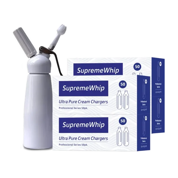 SupremeWhip 200 Cream Chargers and 0.5L Cream Whipper