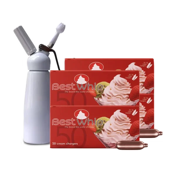 BestWhip 200 Cream Chargers & 0.5L Cream Whipper