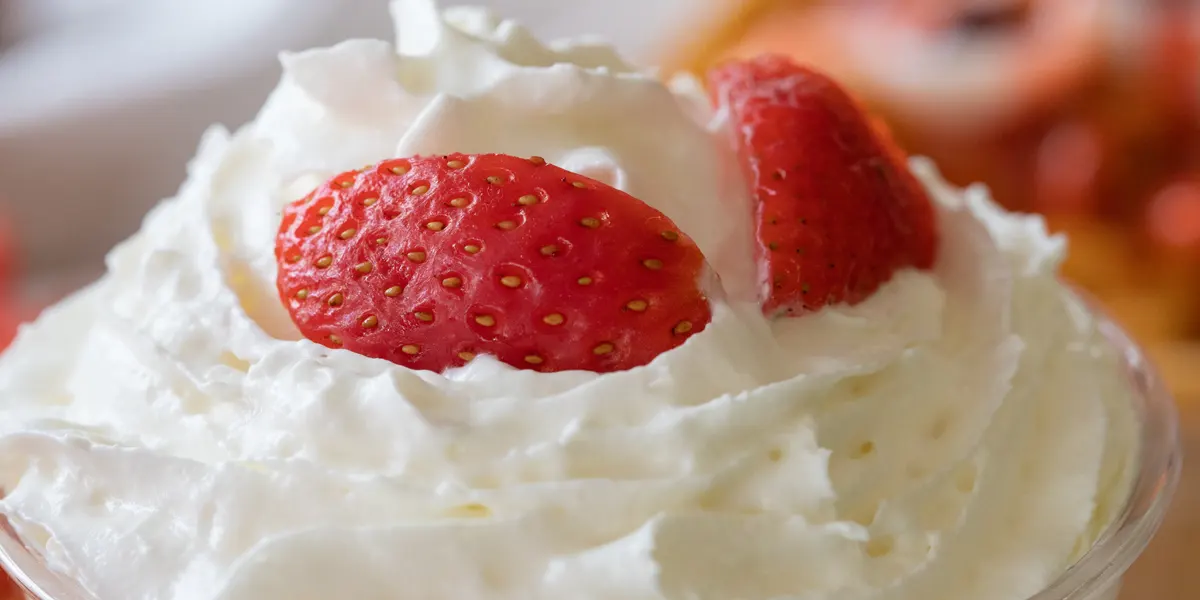 Whipped Cream With Strawberries on Top