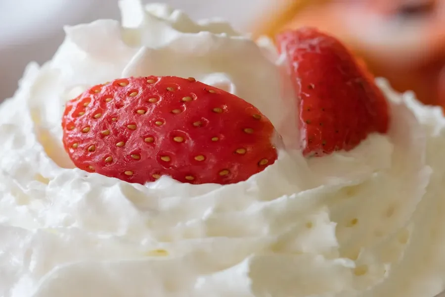 Whipped Cream With Strawberries on Top